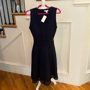 Navy tank dress with A-line skirt
